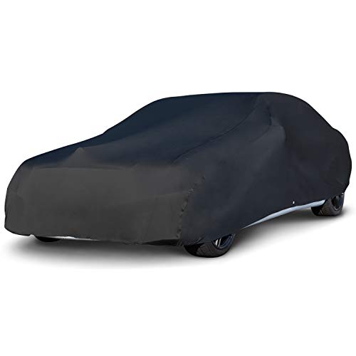 Budge BSC-3 Indoor Stretch Car Cover, Luxury Indoor Protection, Soft Inner Lining, Breathable, Dustproof, Car Cover fits Cars up to 200", Black