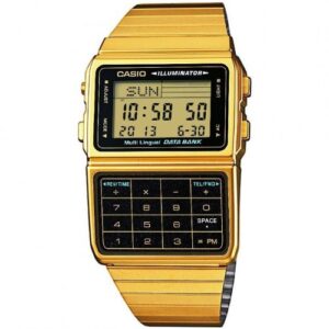 casio dbc-611g-1 gold memory calculator databank watch