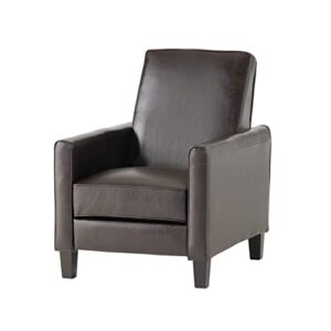 great deal furniture lucas brown leather modern sleek recliner club chair