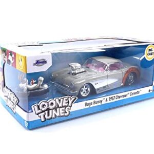 Looney Tunes 1:24 1957 Chevrolet Corvette Die-cast Car & 2.75" Bugs Bunny Figure, Toys for Kids and Adults