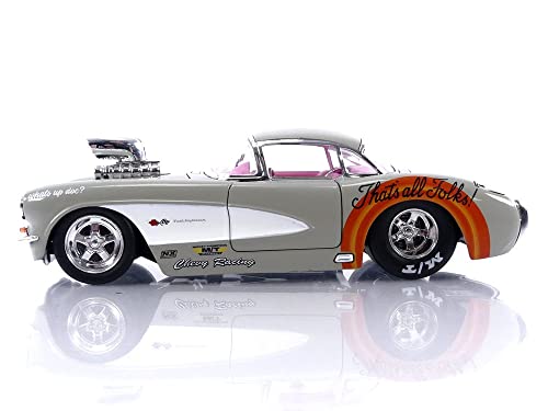 Looney Tunes 1:24 1957 Chevrolet Corvette Die-cast Car & 2.75" Bugs Bunny Figure, Toys for Kids and Adults