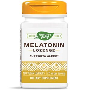 natures way melatonin lozenge, supports sleep*, vegan, 100 lozenges