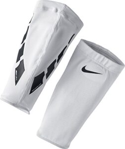 nike unisex's guard lock elite soccer sleeves, white/black/black, xs
