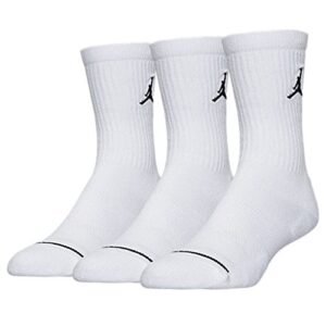 JORDAN JORDAN JUMPMAN CREW 3PPK SOCKS WHITE WHITE BLACK SIZE L