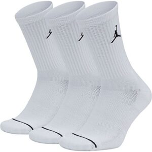 JORDAN JORDAN JUMPMAN CREW 3PPK SOCKS WHITE WHITE BLACK SIZE L