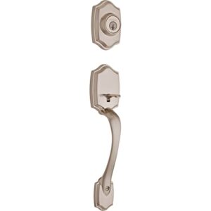 kwikset 687bw lip 15 smt rcal 96870-095 belleview single cylinder exterior only handleset featuring smartkey in satin nickel