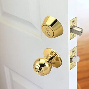 Design House 786103 Pro, Polished Brass Finish, Square Deadbolt Latch