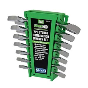 grip 89096 stubby combo wrench set, sae, 7-piece, 32 oz.