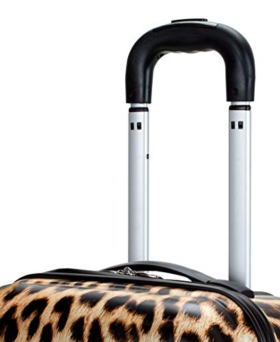 Rockland Safari Hardside Spinner Wheel Luggage, Leopard, 3-Piece Set (20/24/28)