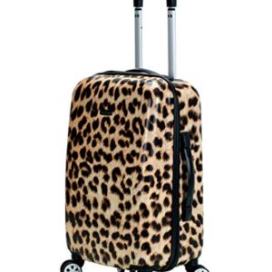 Rockland Safari Hardside Spinner Wheel Luggage, Leopard, 3-Piece Set (20/24/28)