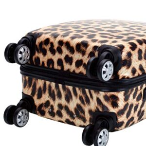 Rockland Safari Hardside Spinner Wheel Luggage, Leopard, 3-Piece Set (20/24/28)