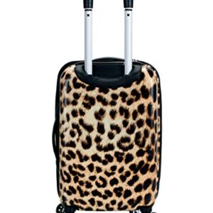 Rockland Safari Hardside Spinner Wheel Luggage, Leopard, 3-Piece Set (20/24/28)