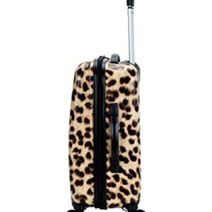 Rockland Safari Hardside Spinner Wheel Luggage, Leopard, 3-Piece Set (20/24/28)