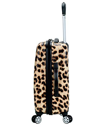 Rockland Safari Hardside Spinner Wheel Luggage, Leopard, 3-Piece Set (20/24/28)