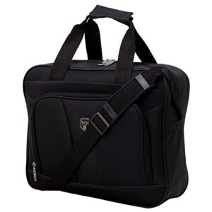 Travelers Club Bowman Expandable Luggage, Black, 3-Piece Set (Dopp/Tote/20)