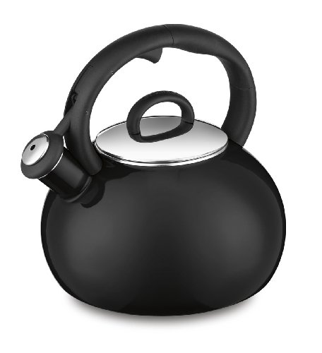 Cuisinart CTK-EOS17BK Aura 2-Quart Enamel Teakettle, Make 2-Quarts of Boiling Water in this Classic Tea Kettle, Black