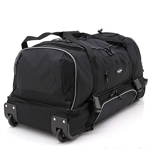 Travelers Club Adventure Rolling Travel Duffel Bag, Black, 22-Inch