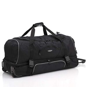 Travelers Club Adventure Rolling Travel Duffel Bag, Black, 22-Inch