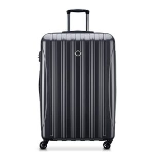 delsey paris helium aero hardside expandable luggage with spinner wheels, titanium, checked-large 29 inch