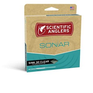 scientific anglers sonar sink 30 clear tip, 400 grain/9-12 wt intermediate sink - aqua / clear