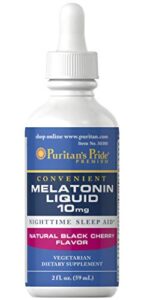 puritan's pride melatonin liquid 10 mg black cherry flavor-2 oz liquid