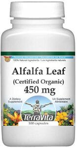 alfalfa leaf (certified organic) - 450 mg (100 capsules, zin: 517563)