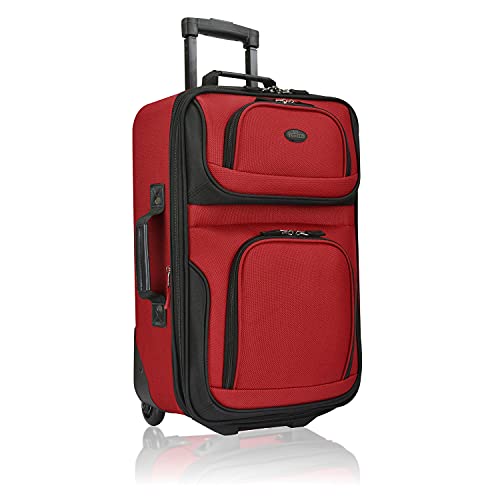 U.S. Traveler Rio Rugged Fabric Expandable Carry-On Luggage Set, Red, 2-Piece Set