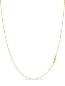 kezef sterling silver with gold overlay 1.3mm cable chain necklace 24"