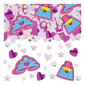 amscan sparkling princess birthday party confetti mix value pack decoration (1 piece), 12 oz, pink