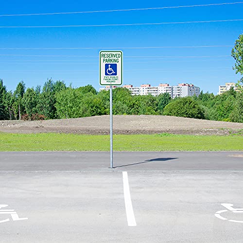 SmartSign - K-1467-EG-12x18-D3 "Reserved Parking - State Disabled Parking Permit Required" Sign | 12" x 18" 3M Engineer Grade Reflective Aluminum Blue/Green on White