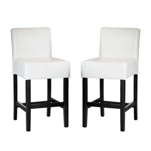 gdfstudio christopher knight home lopez bonded leather counter stools, 2-pcs set, ivory
