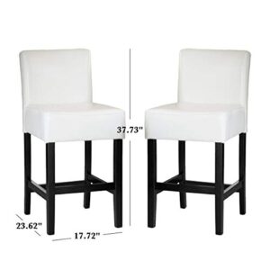 GDFStudio Christopher Knight Home Lopez Bonded Leather Counter Stools, 2-Pcs Set, Ivory