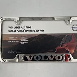 Volvo Logo Polished Stainless Steel License Plate Frame, Official Licensed