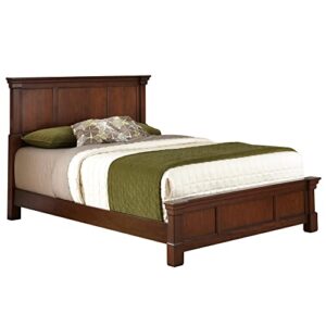 the aspen rustic cherry queen bed by home styles