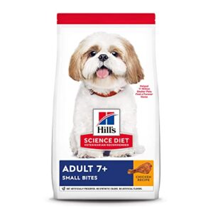 hill's science diet dry dog food, adult 7+ for senior dogs, small bites, chicken meal, barley & brown rice recipe, 33 lb. bag
