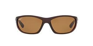 ray-ban rb4188 wrap sunglasses, shiny brown/brown polarized, 63 mm