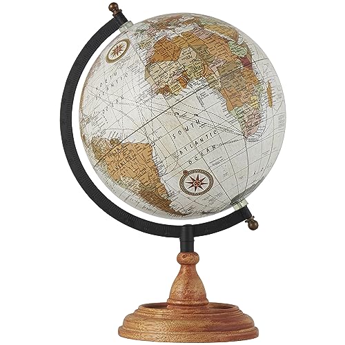 Deco 79 Mango Wood Globe with Wood Base, 9" x 8" x 13", Brown