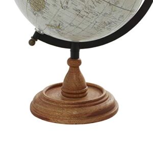 Deco 79 Mango Wood Globe with Wood Base, 9" x 8" x 13", Brown