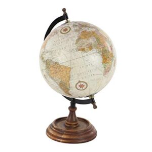 Deco 79 Mango Wood Globe with Wood Base, 9" x 8" x 13", Brown