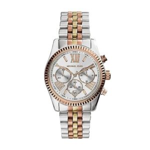 michael kors watches women's lexington quartz watch with stainless steel strap, silver, 20 (model: mk5735)
