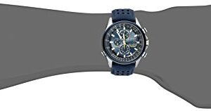 Citizen Men's Eco-Drive Sport Luxury World Chronograph Atomic Time Keeping Watch in Stainless Steel with Blue Polyurethane strap, Blue Dial (Model: AT8020-03L)