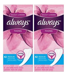 always dailies liners thong mini-slip 42 count (2 pack)