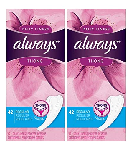 Always Dailies Liners Thong Mini-Slip 42 Count (2 Pack)