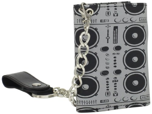 Domo Men's Rockstar Trifold Wallet with Chain, Black, One Size