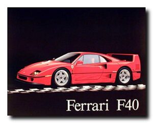 ferrari f40 automobile sports classic auto car wall art print poster (16x20)
