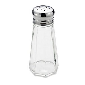 new star foodservice 531964 glass salt and pepper shaker with stainless steel mushroom top, 3-ounce, set of 12