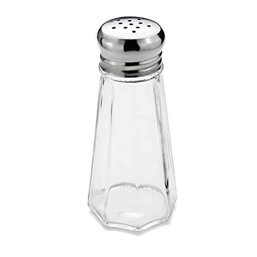 New Star Foodservice 531964 Glass Salt and Pepper Shaker with Stainless Steel Mushroom Top, 3-Ounce, Set of 12