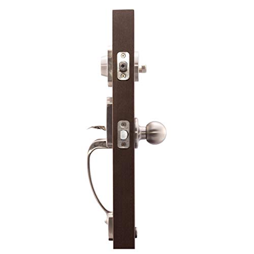 Copper Creek HZ2610XBK-SS Heritage Front Entrance Handleset in Satin Stainless with Ball Knob Interior