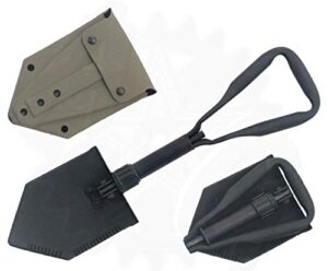 genuine military issue entrenching tool, folding shovel w d handle