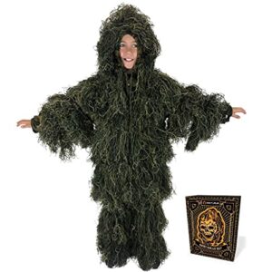 arcturus ghost kids ghillie suit - super-dense, double-stitched design | advanced 3d hunting or airsoft gear for kids